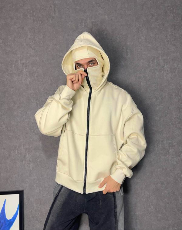 Anti Social Full-Zip Face Cover Hoodie - Oversized Streetwear Winter Edition