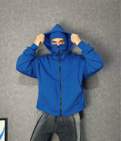 Anti Social Full-Zip Face Cover Hoodie - Oversized Streetwear Winter Edition