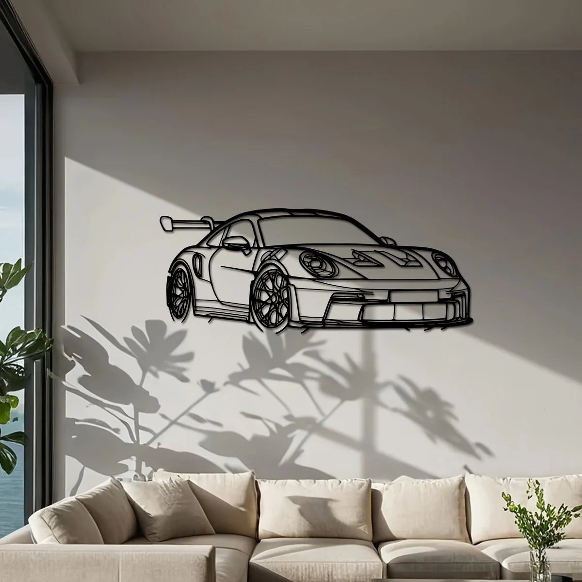 1pc for Supercar Metal Wall Art - 15.75" x 6.32" Modern Iron Home Decor Sign, Dynamic Racing Car Outline Sculpture, Car Decor