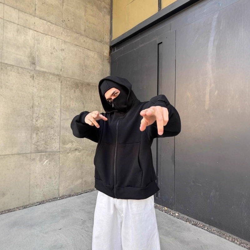 Anti Social Full-Zip Face Cover Hoodie - Oversized Streetwear Winter Edition