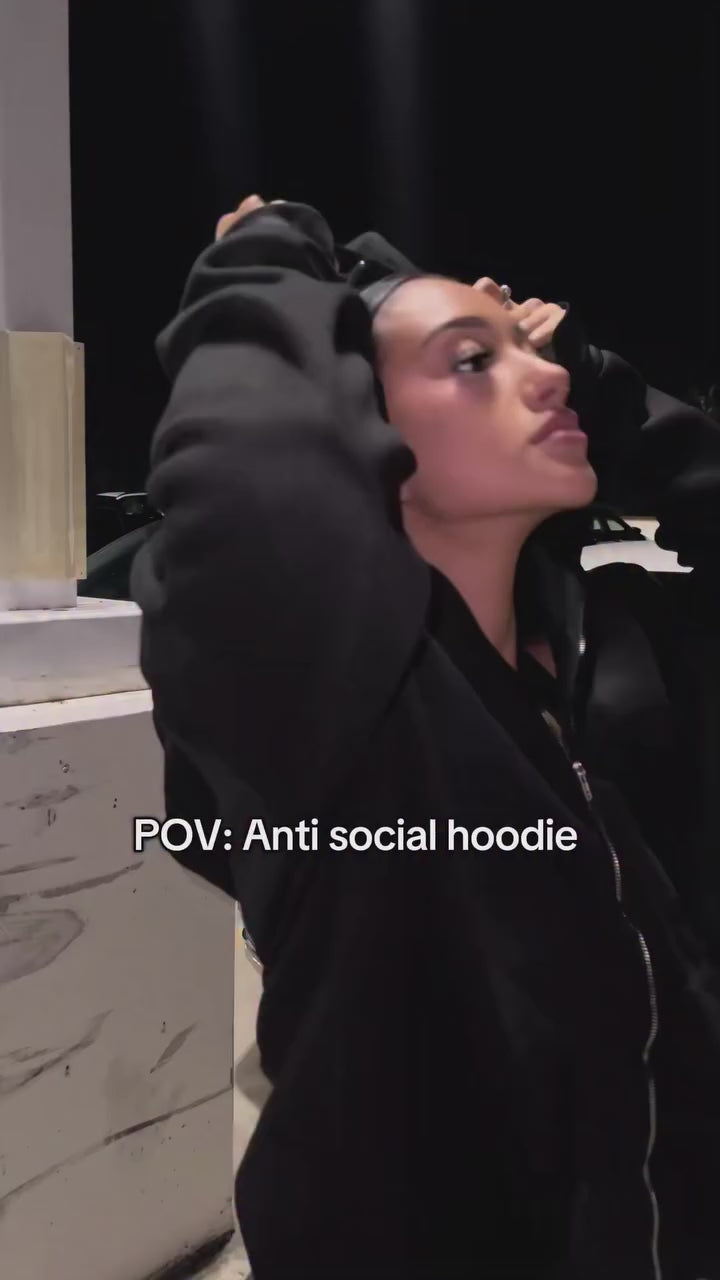 Anti Social Full-Zip Face Cover Hoodie - Oversized Streetwear Winter Edition